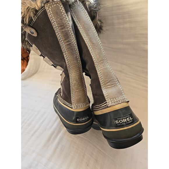 Sorel Joan Of Arctic Snow Boots Womens 8 Faux Fur Brown Waterproof Winter - Picture 8 of 8